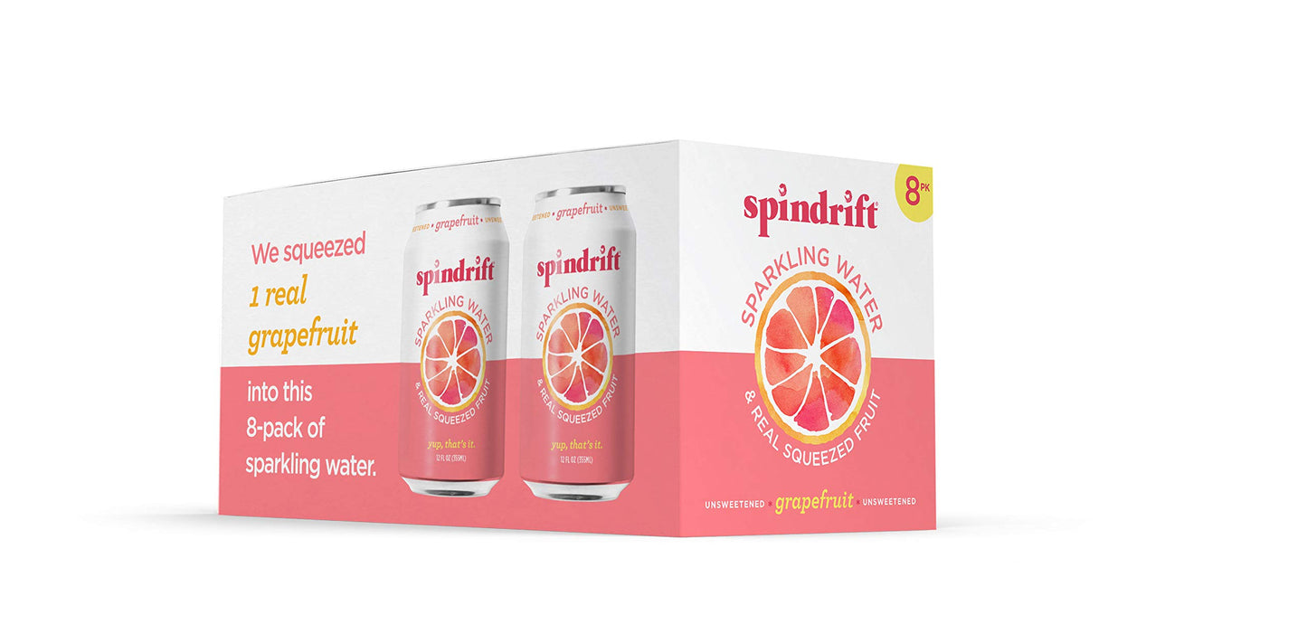 Spindrift Grapefruit Sparkling Water, 12 Fl Oz (Pack Of 8)