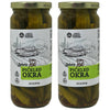 Lara's Crisp and Hot Pickled Okra - (Pack of 2, 16 fl oz each) - Zesty Southern Style Spicy Okra, Ideal for Charcuterie Boards,