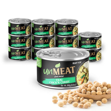 unMEAT Plant Based Meat | Easy to Prepare Plant Based Protein | Vegan Meat with Less Calories, Thai Chicken Curry, 12 pack