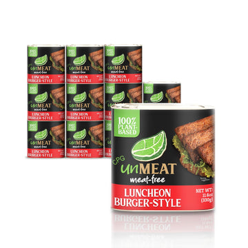 unMEAT Plant Based Meat | Easy to Prepare Plant Based Protein | Vegan Meat with Less Calories, Burger Style Luncheon Meat, (Pack