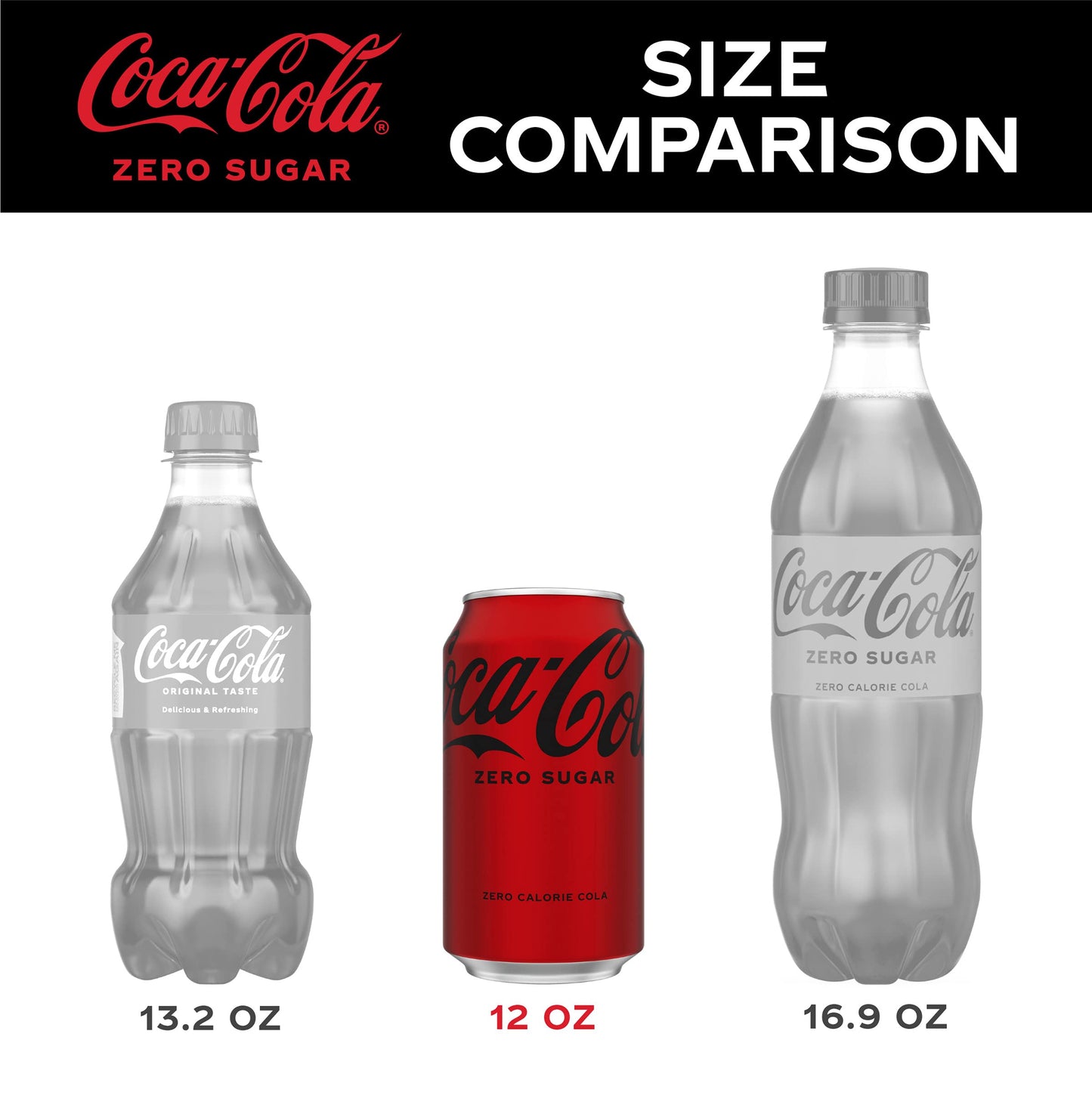 Coke Zero Coca-Cola Zero Sugar Soda, 12 fl oz Cans, 12 Pack - Rich Brown, Model 049000042559