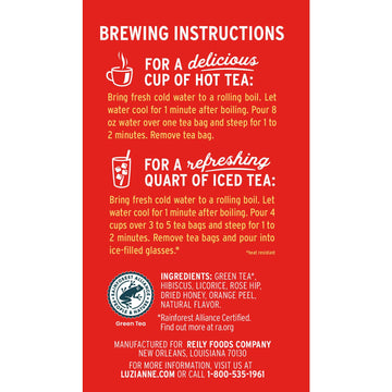 Luzianne Southern Blends Watermelon & Honey Flavored Herbal Tea Bags, 18Ct Box (Pack Of 6)