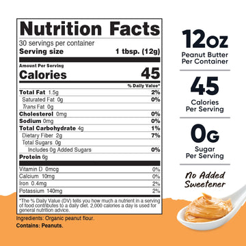 Nutricost Pantry Organic Peanut Butter Flour Powder (30 Servings) (12.6 Oz) - No Added Sweetener, No Added Salt, 81% Less Fat Th
