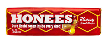 Honees Honey Filled Cough Drops - 1.6oz Bar, Pack of 24 Menthol-Free Lozenges | Temporary Relief from Cough | Soothes Sore Throa