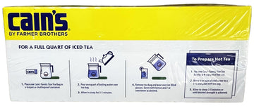 Cain'S Orange Pekoe & Pekoe Cut Black Tea Quart Size Tea Bags, 24 Count