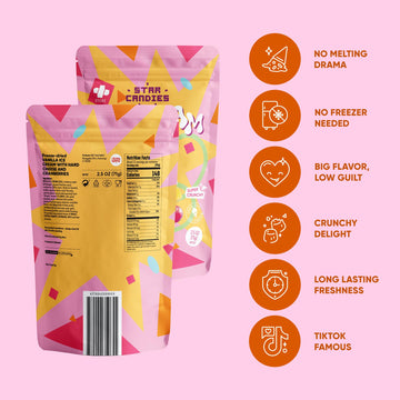 Star Candies Freeze Dried Ice Cream Hard Cheese With Cranberries | No Melting Freeze Dried Candy | Crunchy Camping Food | Premiu