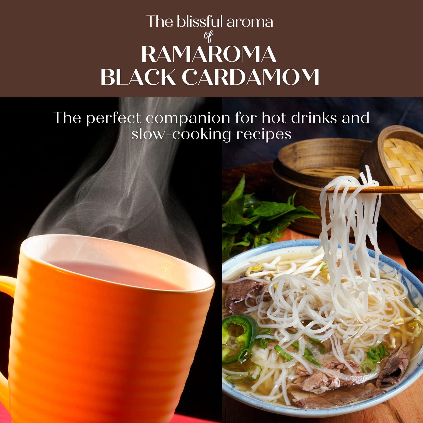 Ramaroma Black Cardamom Pods (Kali Elachi) Whole Indian Spice 3oz (85g) All Natural | Vegan | Gluten Friendly | NON-GMO | Smokey