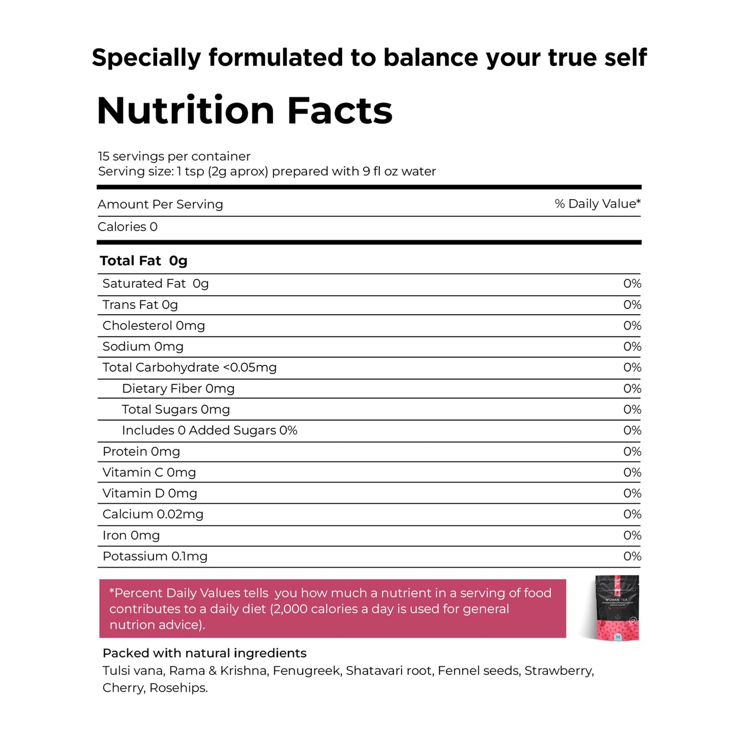 Michelle Peiret Woman Tea, Fenugreek And Fenugreek Tea With Fennel Seed, Hormonal Balance Support & Feminine Wellness, Strawberr