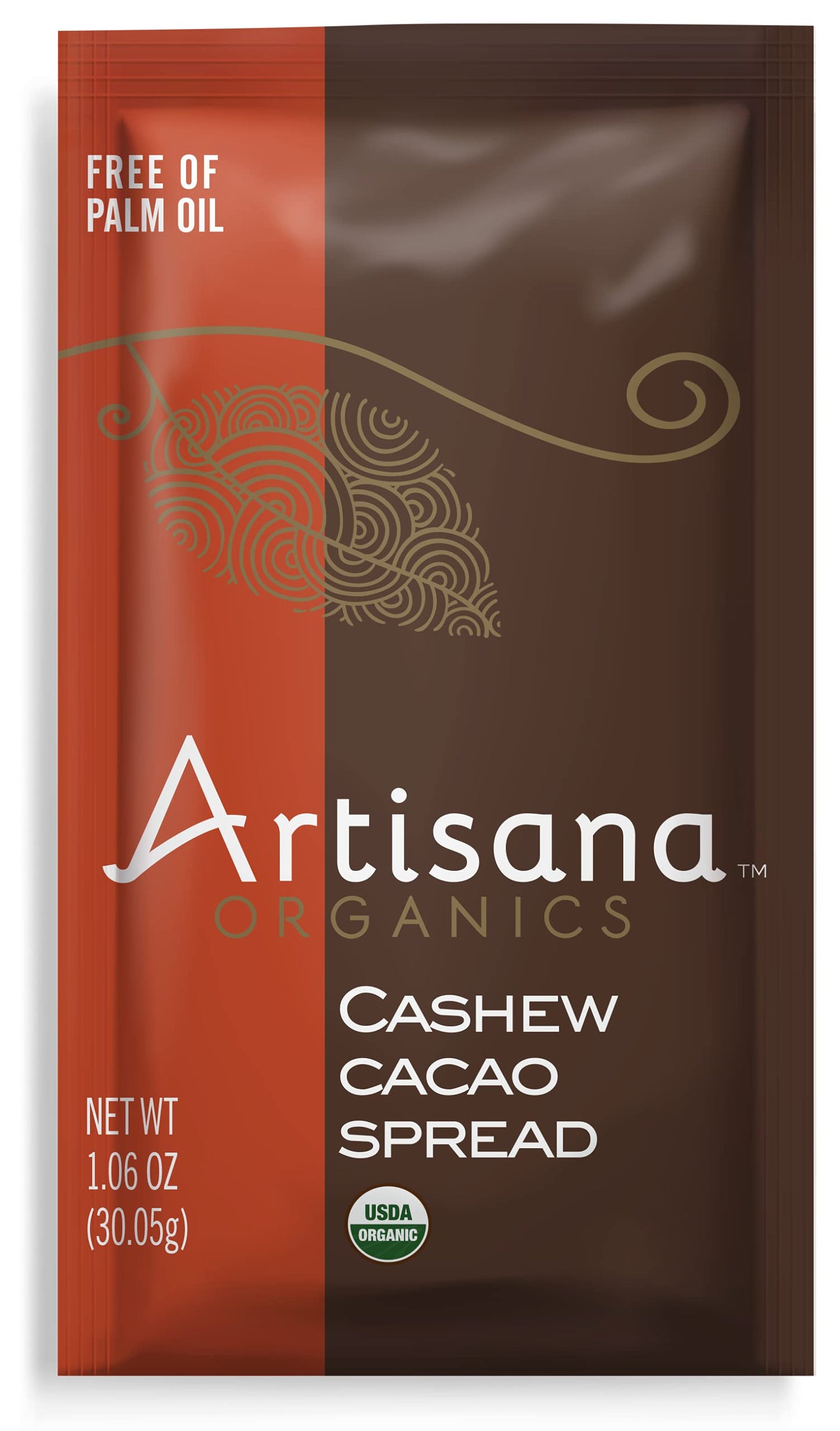 Artisana Organics Cashew Cacao Spread, 10 Pack (1.06Oz) Snack Pouches | No Palm Oil, Sweetened With Coconut Sugar, Great For Snacking And Travel