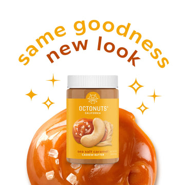 Octonuts Dry Roasted Sea Salt Caramel Cashew 16Oz Nut Butter - Pure Creamy Nut Butter - Delicious Foods - Gluten Free, Vegan, Kosher, Paleo, Non-Gmo Nut Butters