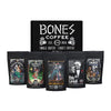 Bones Coffee Company NEW Flavors! Favorite Flavors Sample Pack | 4 oz Pack of 5 Assorted Whole Coffee Beans | Low Acid Medium Ro