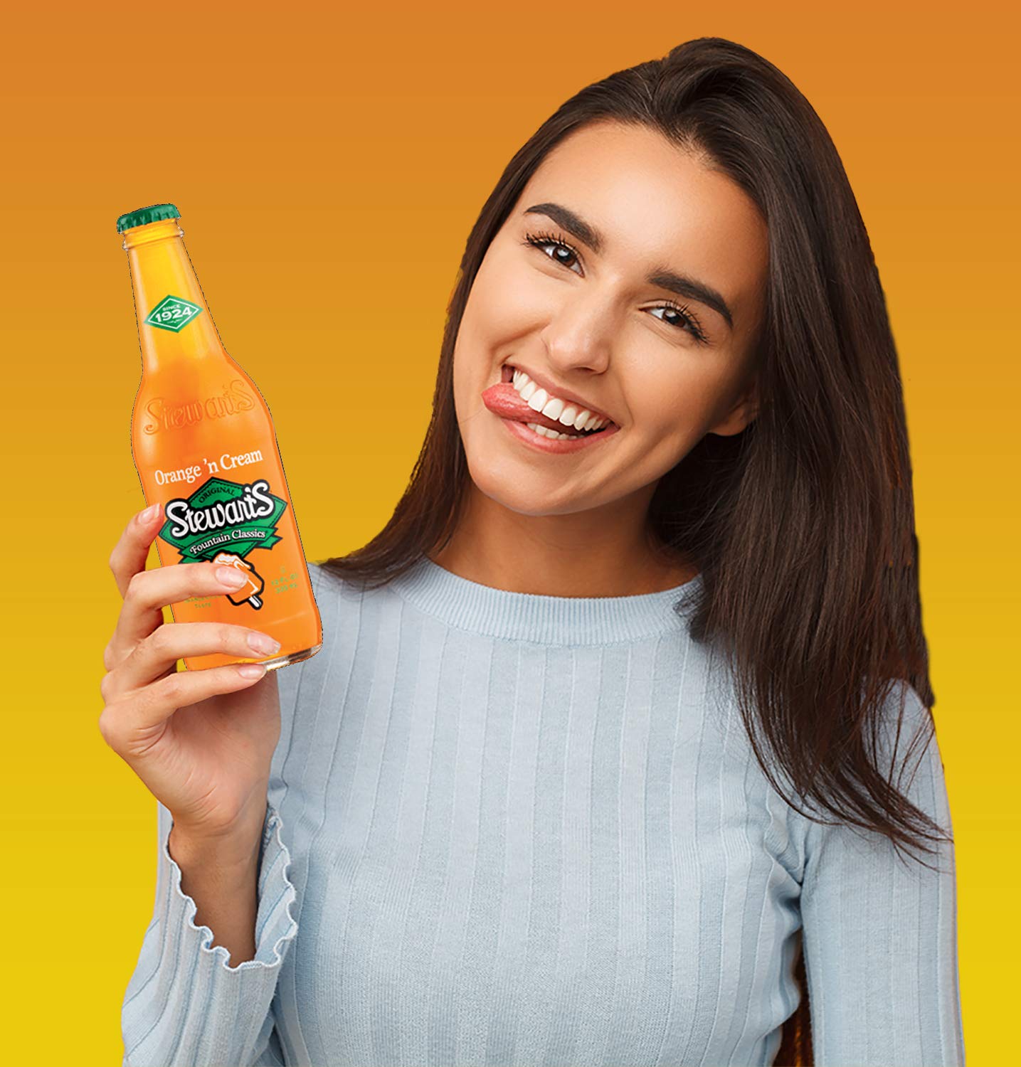 Stewart's Orange & Cream Soda, 12 fl oz (24 Glass Bottles)