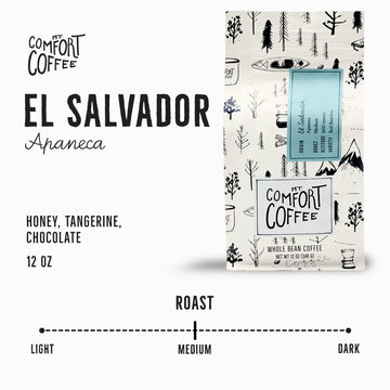 Mt. Comfort Coffee El Salvador Medium Roast, 12 Ounce - Locally Sourced From Local, International Coffee Farms - Roasted Whole B