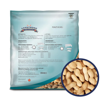 Armstrong Bird Food Peanuts-In-Shell, 3 Pounds - For Blue Jays, Eastern Grey Squirrels And Eastern Chipmunks For Outside Feeders