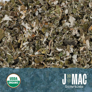 J Mac Botanicals, Organic Red Raspberry Leaf, Herbal Tea (4 Ounce Bag 50+ Cups) Cut & Sifted Dried Leaf