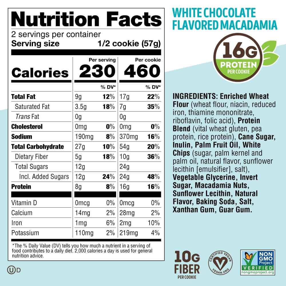 Lenny and Larry's The Complete Cookie, White Chocolate Macadamia, 4 Ounce (Pack of 12)