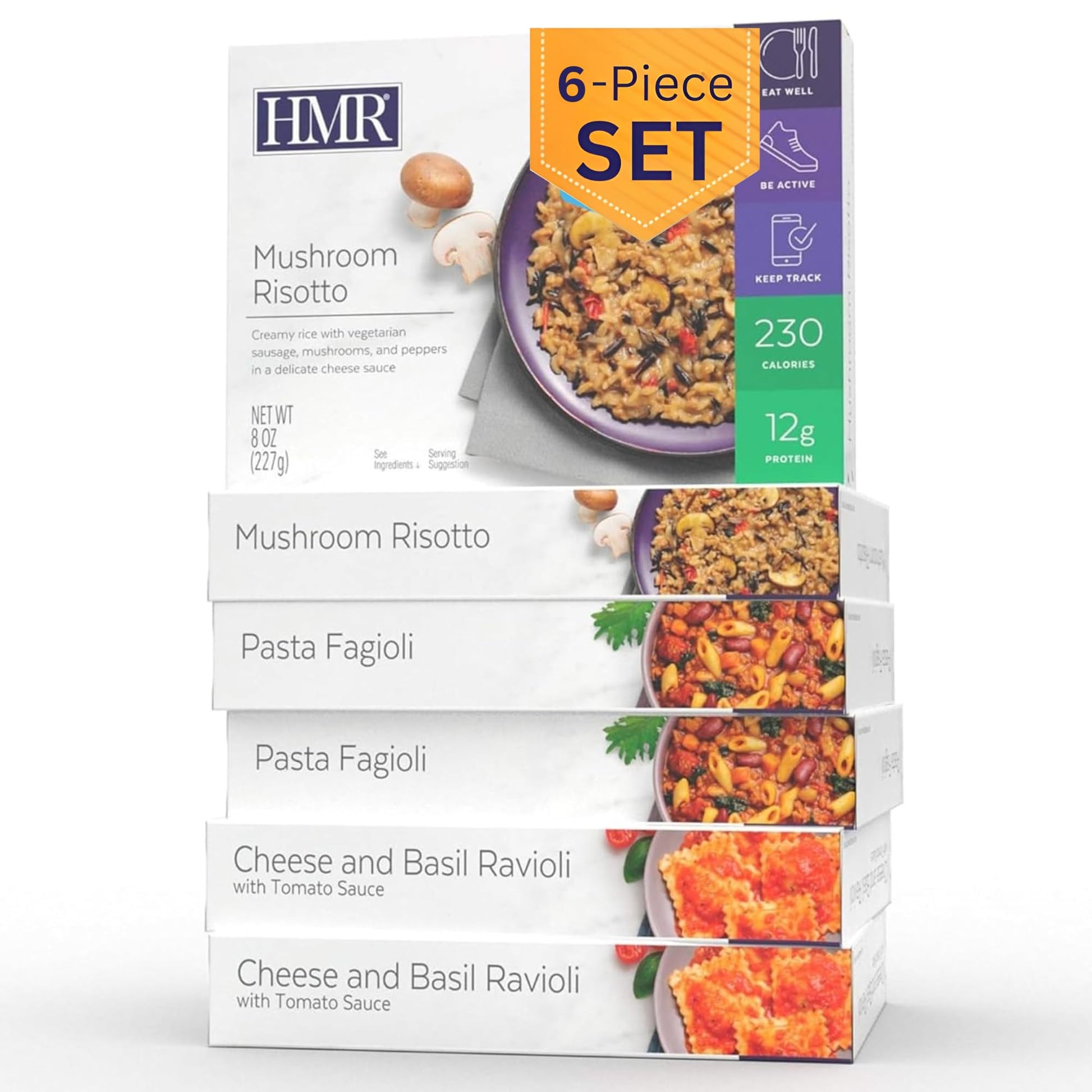 HMR Vegetarian Entr  e Pack | Pre-packaged Lunch or Dinner to Support Weight Loss | Pack of 6 Ready to Eat Meals | 10-14 grams o