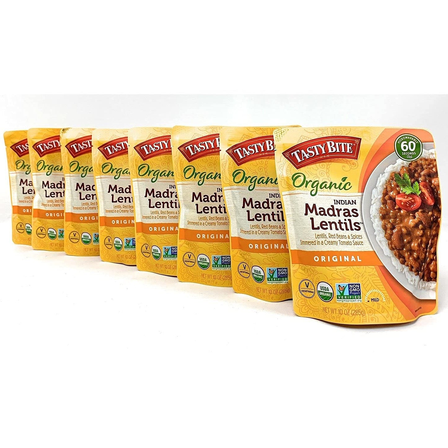 Madras Lentil Tasty Bite Organic Indian Madras Lentils, 10 Oz, Pack of 8-2 Pack