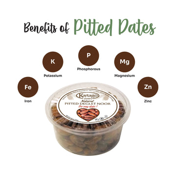 Organic Pitted Dates - All Natural, Fat Free, Organic Deglet Noor Pitted Tunisian Dates, from Kartago - 10 Ounce