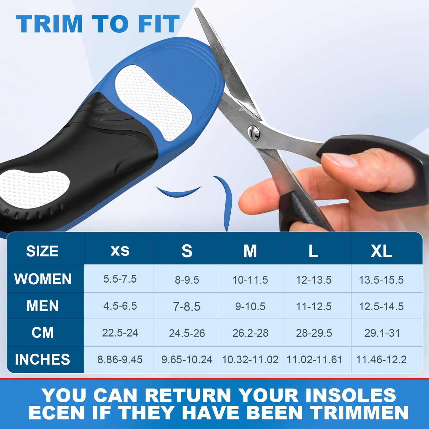 Plantar Fasciitis Pain Relief Feet Insoles Orthotics Arch Support Insoles With Motion Control Shoe Inserts Work Boot Flat Feet C