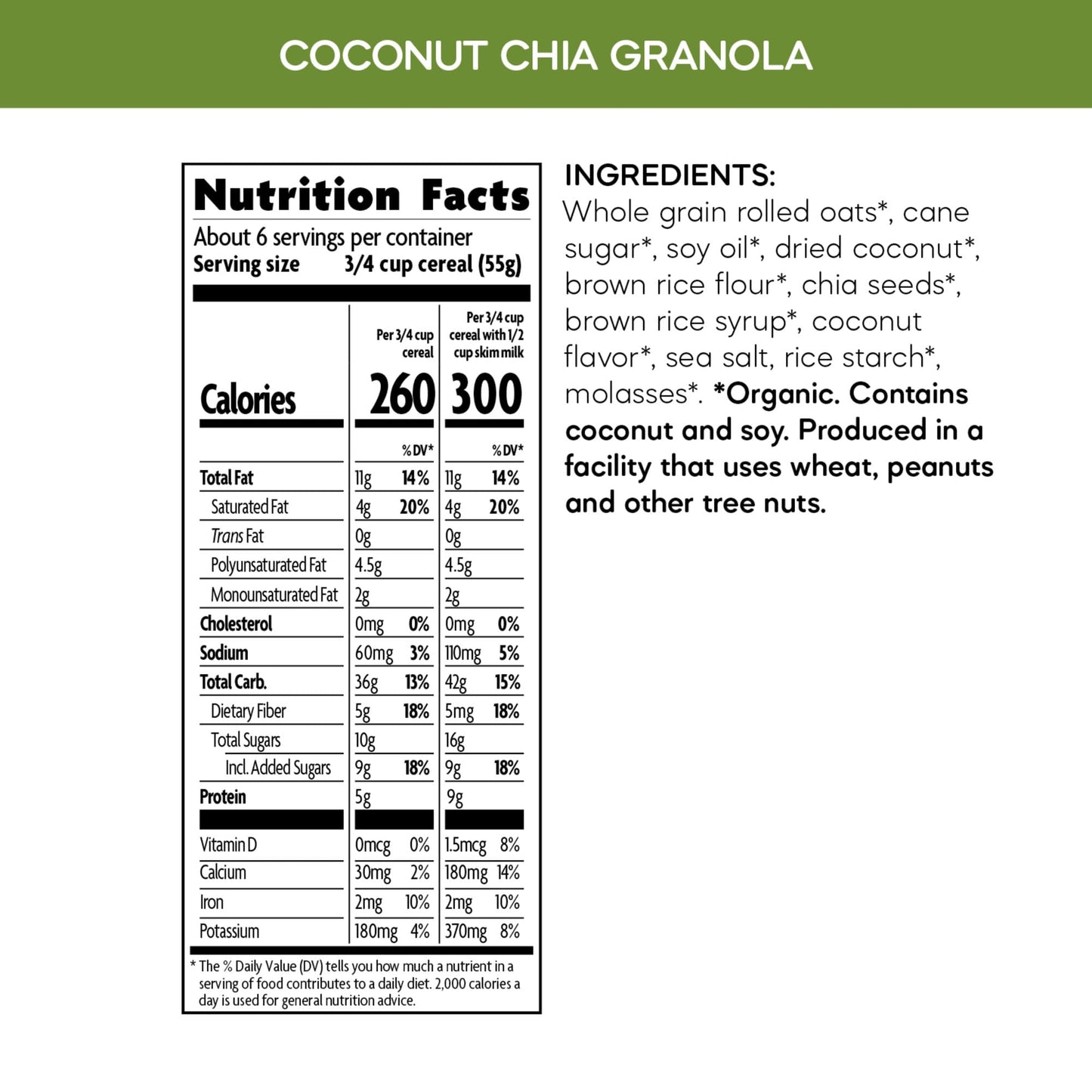 Nature s Path Organic Coconut Chia Granola, 12.34 oz (Pack of 12), Non-GMO