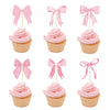 36 Pcs Bow Cupcake Toppers Suitable For Girls Birthday Party Anniversaries Baby Shower Pink Bow Birthday Cake Decorations Single