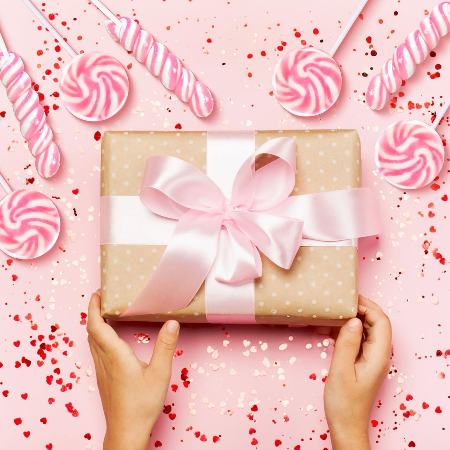 Pink Twisty & Swirl Lollipops 32 Pack (16 Swirl + 16 Twist), Baby Shower Candy Swirl Lollipop Individually Wrapped Suckers, Vale