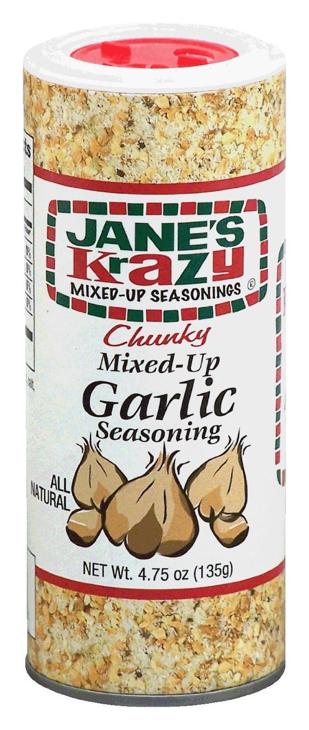 Jane's Krazy Chunky Mixed-Up Garlic Seasoning, 4.75 Ounce (Packing may vary)