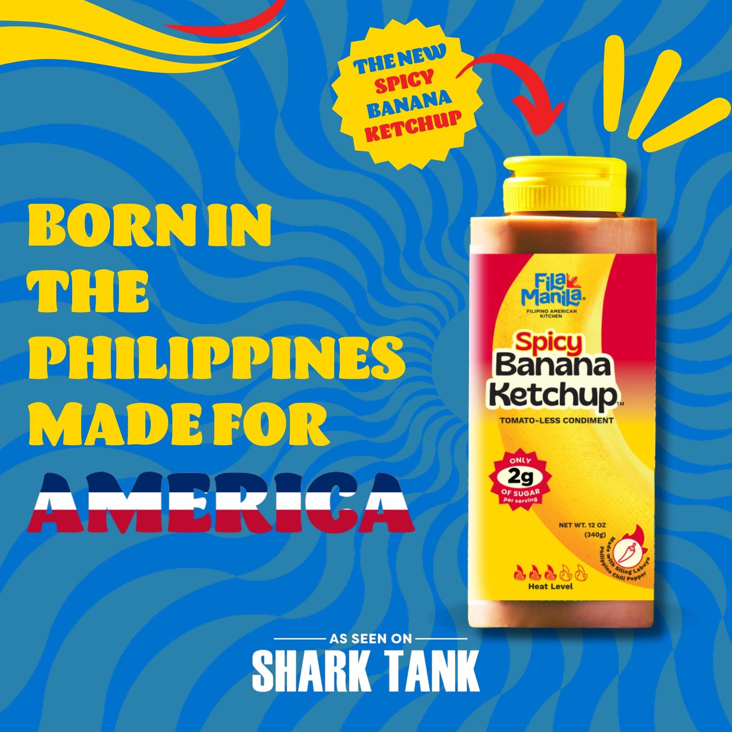 Fila Manila Banana Ketchup - Filipino Sauce & Condiment, Mild, Vegan, No MSG, No Sugar Added, Gluten Free, Dairy Free, Made in t