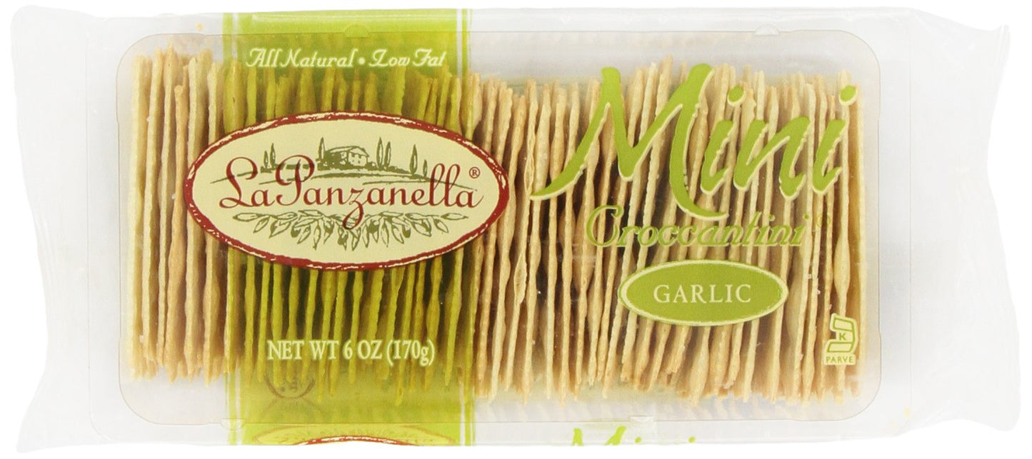 La Panzanella Garlic Mini Croccantini, 6-Ounce Packages (Pack of 6)