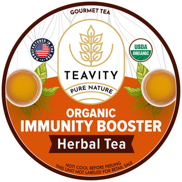 Organic Ginger Tea Pods With Echinacea, Turmeric, Licorice For Keurig Decaf Tea By Teavity (12 Tea Pods)