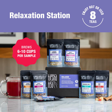 Tiesta Tea - 8 Herbal & Rooibos Tea Dry Flight Set, Premium Loose Leaf Variety Pack With Herbal & Chamomille Tea - 8 Resealable