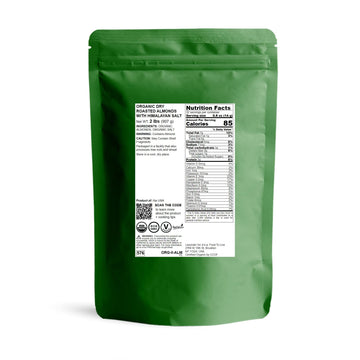 Food To Live Organic Dry Roasted Whole Almonds With Himalayan Salt, 2 Pounds Non-Gmo, Oven Roasted, Lightly Salted, No Oil Added