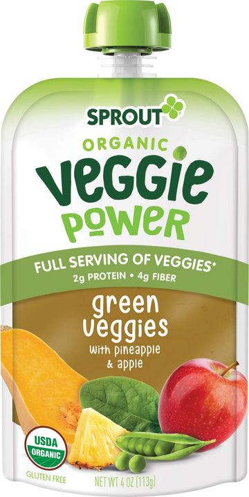 Sprout Organic Stage 4 Toddler Food Power Pak Pouches,6 Count(Pack Of 1)