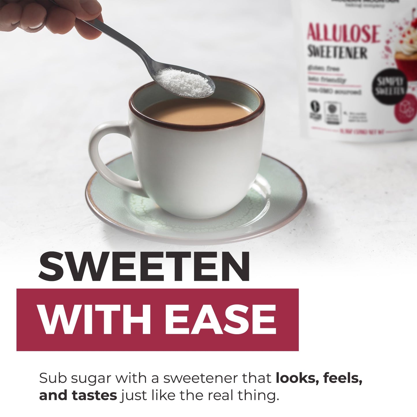 MODERN MOUNTAIN Allulose Sweetener Keto Sugar Substitute, 0g Net Carbs, 11.3oz, Gluten Free, Non-GMO, Zero Calorie