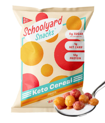 Schoolyard Snacks Keto Cereal - Fruity Flavor |12g Protein, Low Carb, Low Sugar, Low Calories | Gluten-Free, Grain-Free, Keto-Fr