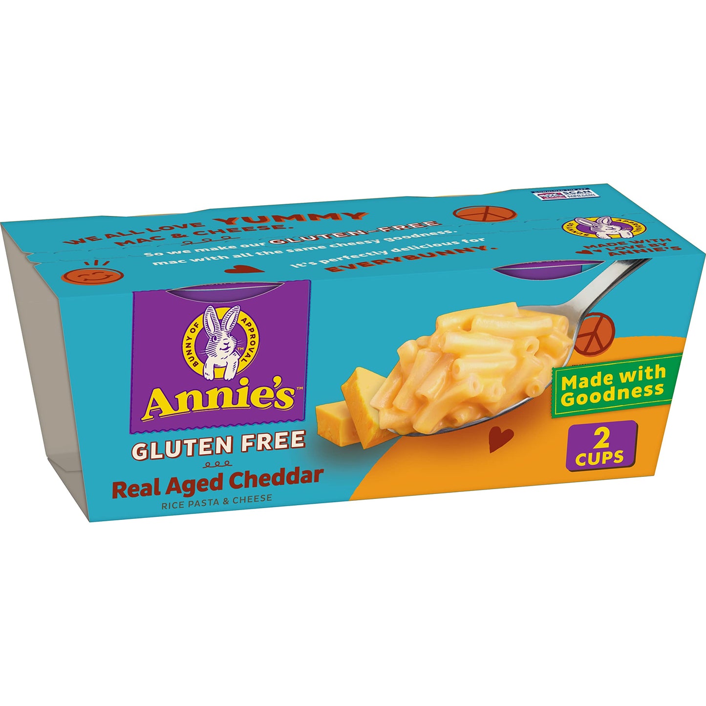 Annies Gluten Free Real Aged Cheddar, 2.01 Oz, 2 Ct Cups