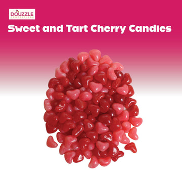 DOUzzle Back To School Cherry Sours Red & Pink Heart Candy, Chewy Candies (11oz, 1 Pack) Party Favor, Goodie Bag & Pinata Filler