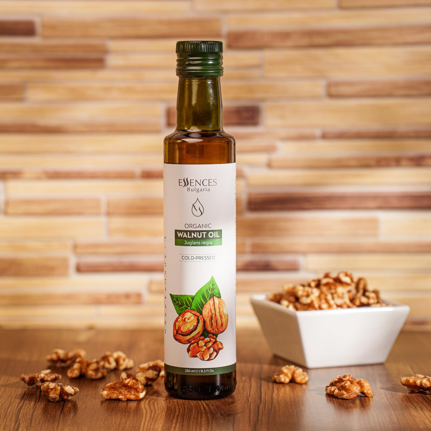 Essences Bulgaria Organic Walnut Oil 8.5 Fl Oz | 250Ml | 100% Natural Cold-Pressed Oil | Extra Premium Quality | Excellent Taste