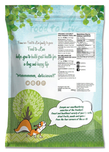 Food To Live Organic Coconut And Friends Trail Mix, 4 Pounds - Raw And Non-Gmo Snack Mix Contains Coconut Chips, Cashews, Pumpki