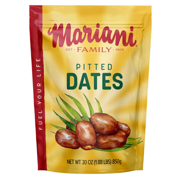 Mariani Pitted Dates, 30 Oz - Resealable Bag, High Fiber, No Sugar Added