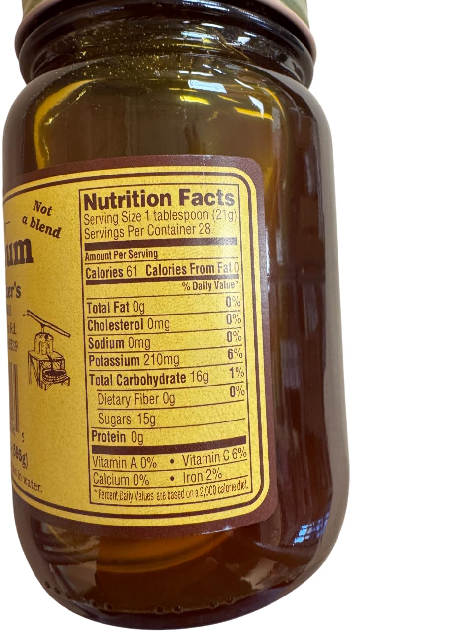 Oberholtzer's Pure Kentucky Sorghum, 21 oz (595g) - All-Natural Sweetener, Perfect for Baking and Cooking