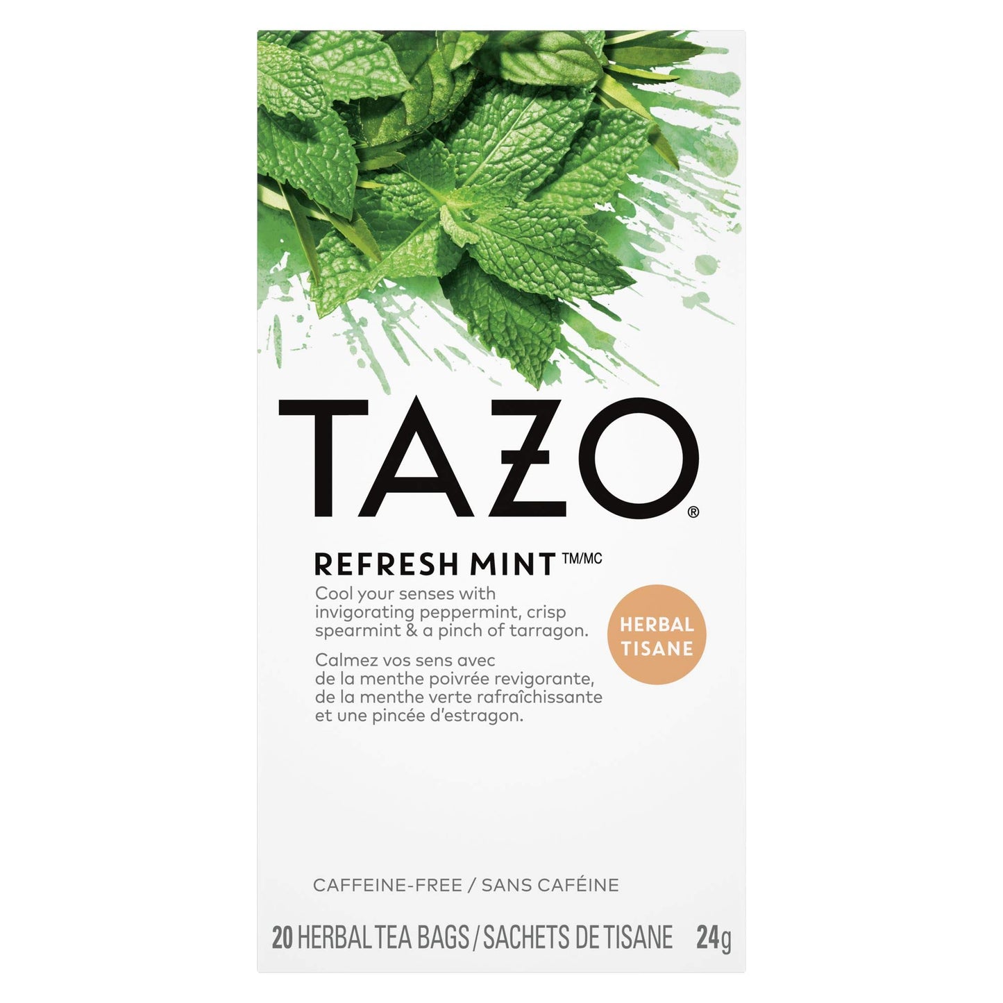 Tazo Refresh Mint Filter Bag Tea, 20-Count Packages (Pack Of 6)