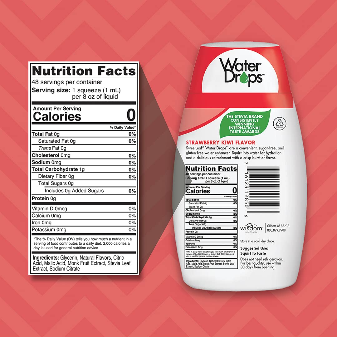 Sweetleaf Water Flavoring Drops - Stevia Water Enhancer, Sugar Free, Zero Calorie Water Additive For Flavor, Contains Monk Fruit