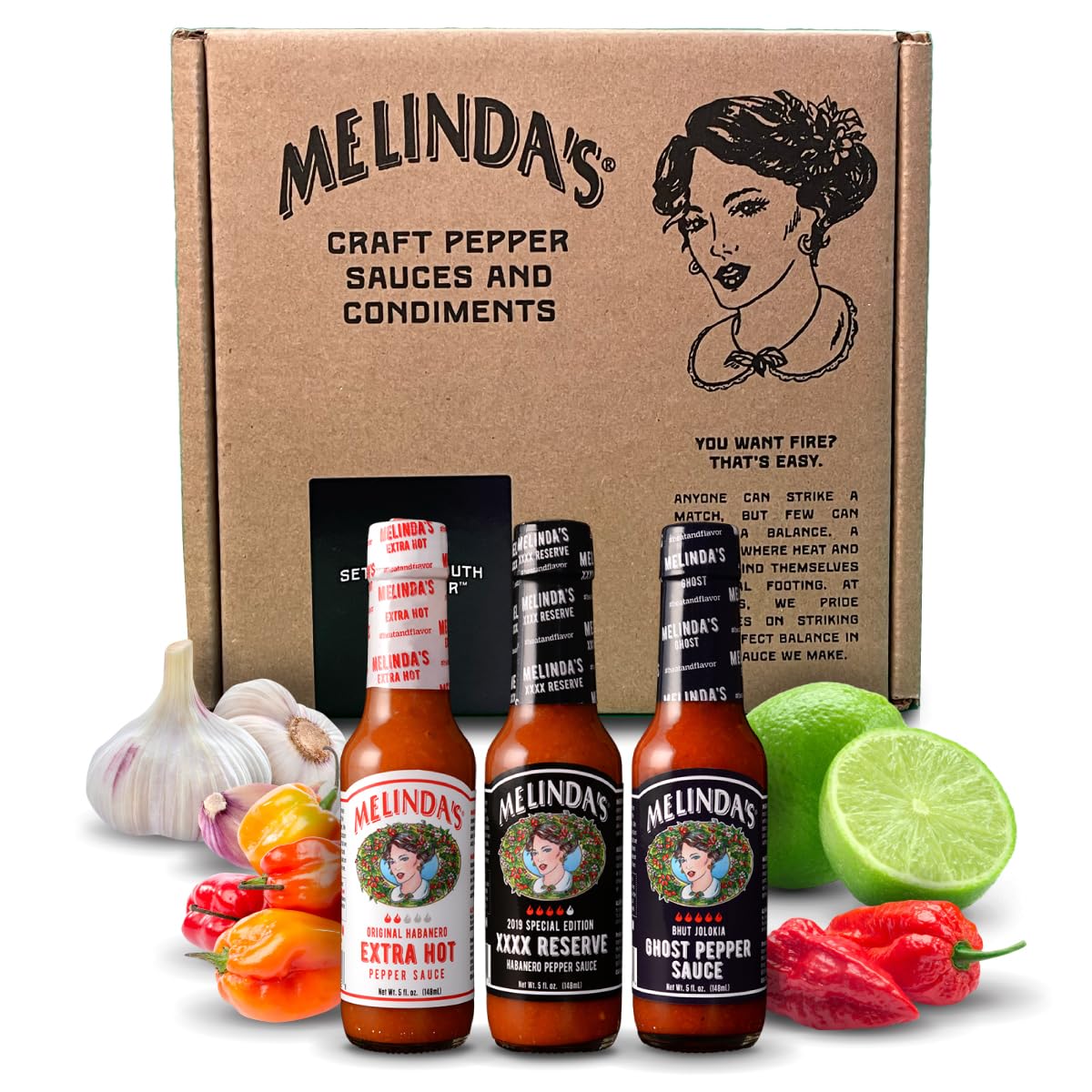 Melindas Hot Sauce Variety Pack - Extra Spicy Gourmet Hot Sauce Gift Set with Variety of Heat Levels - Hot Sauce Variety Sampler