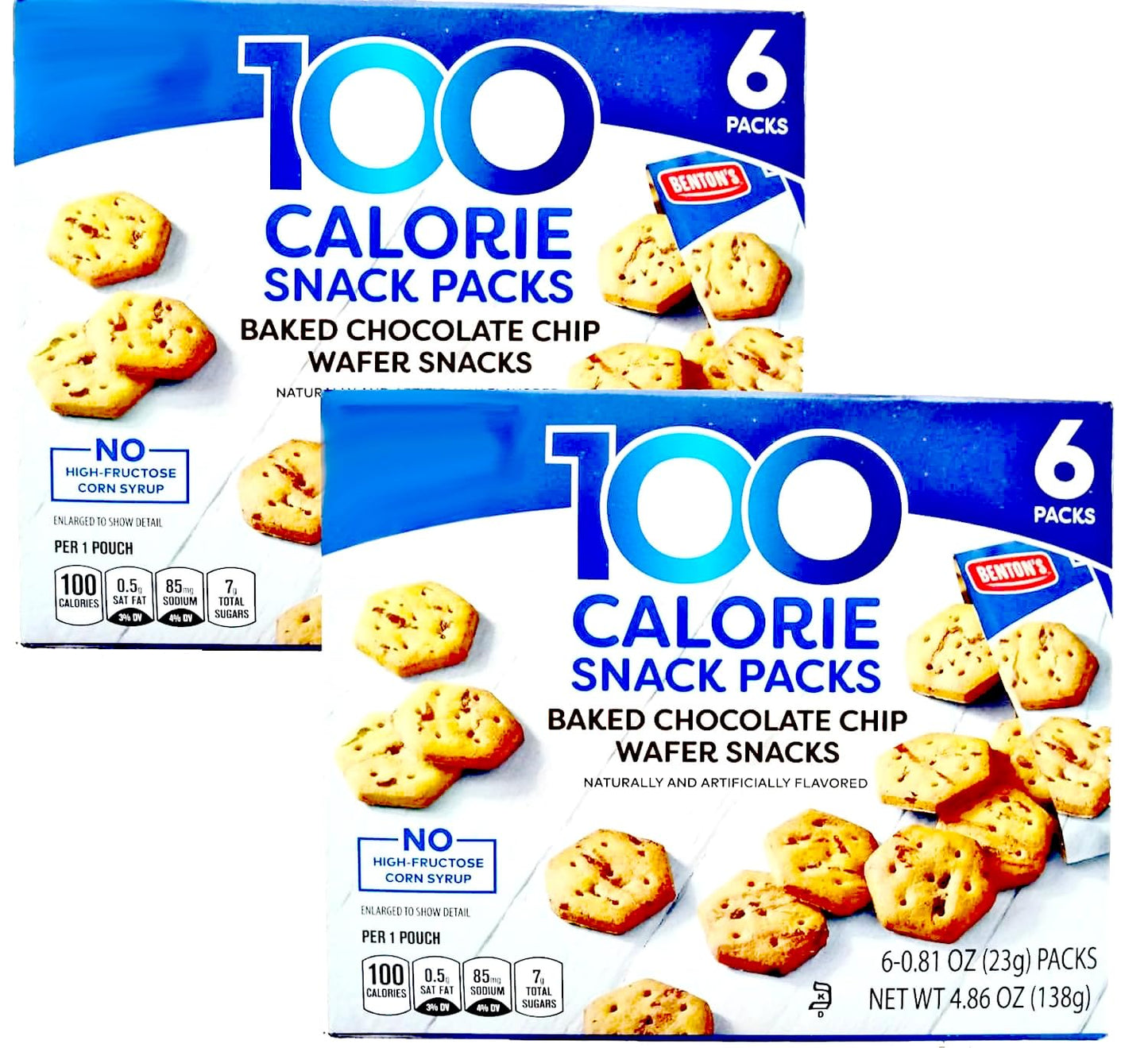 Fit & Active Baked Chocolate Chip Mini Cookie Wafer 100 Calorie 6 Individual Packs 2 Box Low Calorie Snack Snacking Food Treat