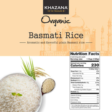 Khazana Organic Basmati Rice - Ready To Heat (6-Pack, 8.8Oz) - Authentic, Aromatic & Flavorful Indian Grain - Non-Gmo, Vegan, Gl