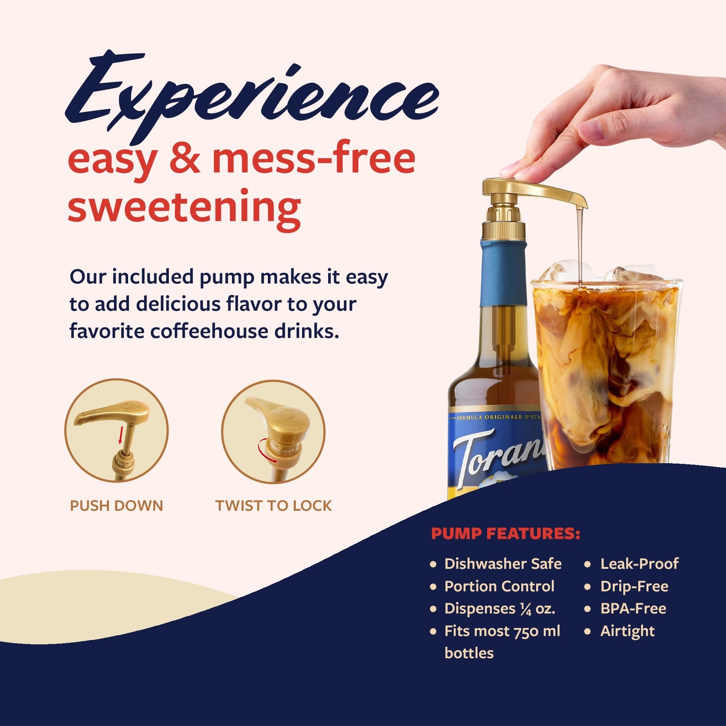 Torani Sugar Free Coffee Syrup, Almond Roca Flavoring For Drinks, Zero Calorie, Glass Bottle With Pump Included, 25.4 Fl Oz