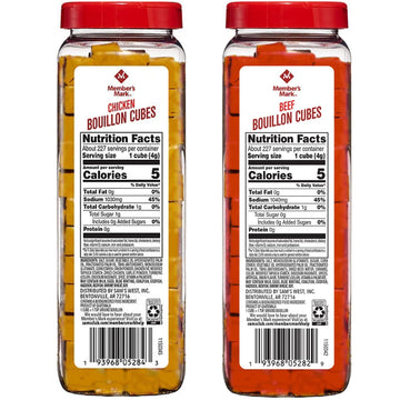 2 Pack: Member s Mark s Chicken Bouillon Cubes and Beef Bouillon Cubes Variety Pack, 32 Oz Each, 1 of Each Flavor. (Bundle of