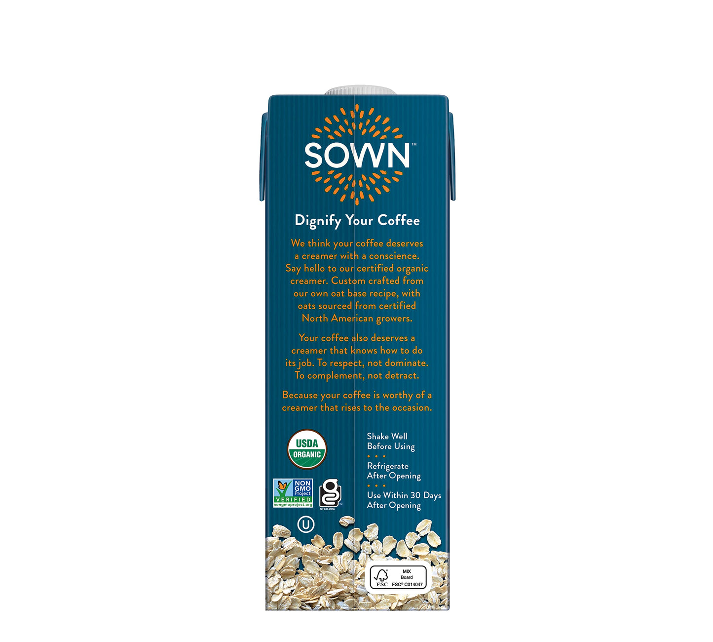 SOWN Organic Oat Creamer Salted Caramel - Barista Oat Milk Non Dairy Coffee Creamer - Plant Based, Dairy-Free, Vegan, Gluten-Fre